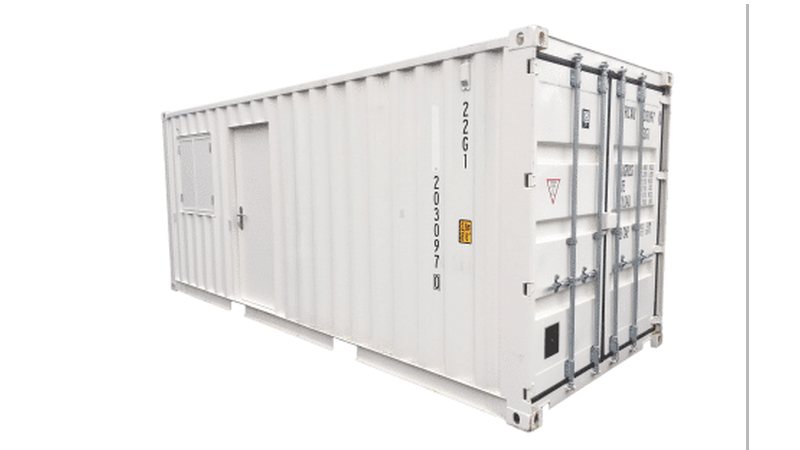 Maatwerk container met ramen en extra deuren op specificatie DTC